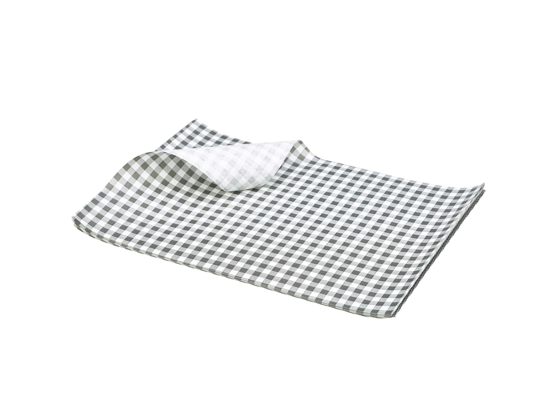 Zsírálló papír fekete gingham 25 x 20 cm 500db
