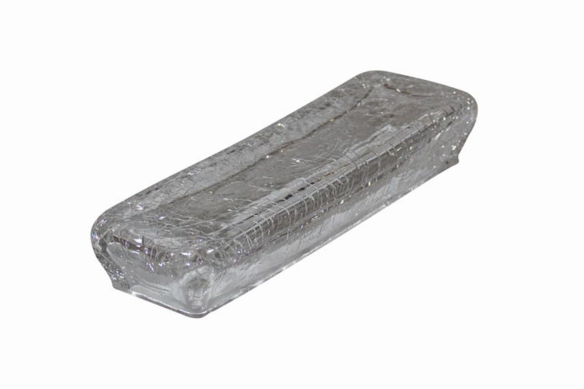 Studio Raw Crackled Glass téglalap tálaló átlátszó 21 x 6,4 x 3,3 cm