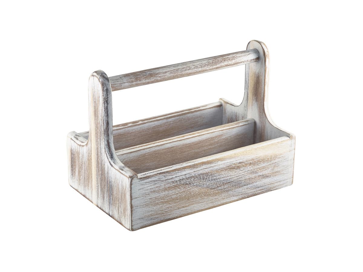 Fa table tartó füles, fehér, 25 x 15,3 x 18 cm