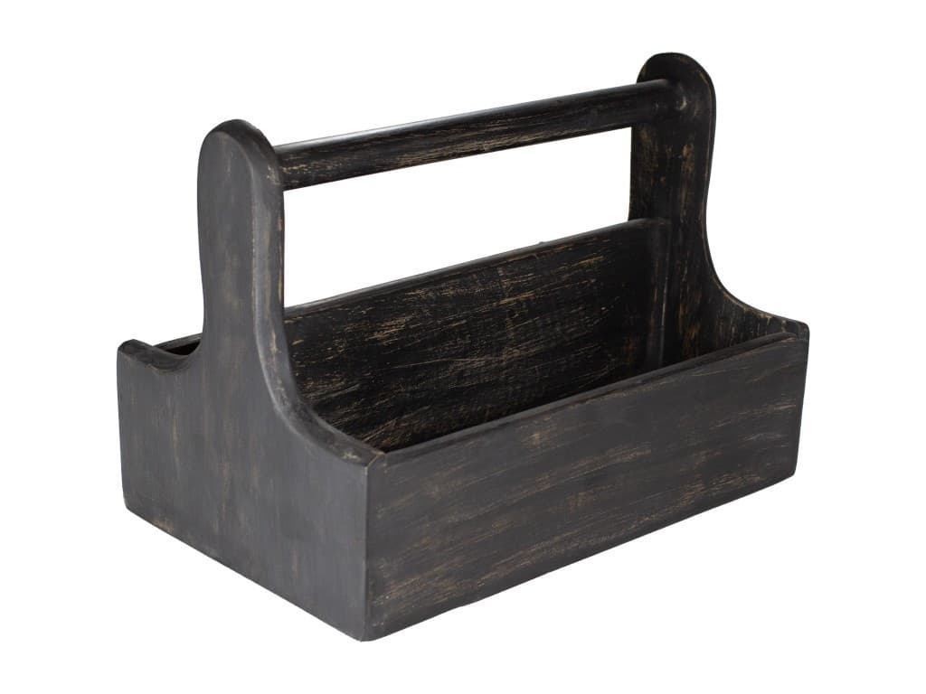 Table tartó L mangófa, fekete, 25 x 16 x 18 cm