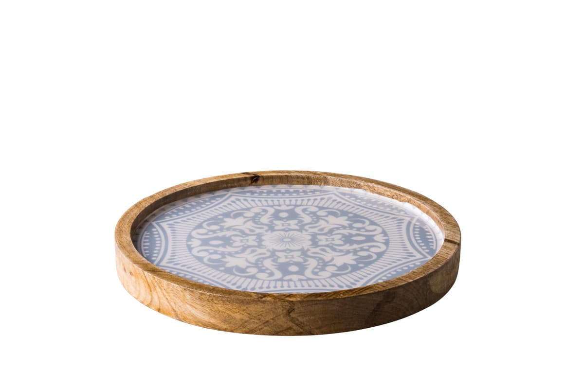 Tányér Marrakech mangófa, kék, 25 cm