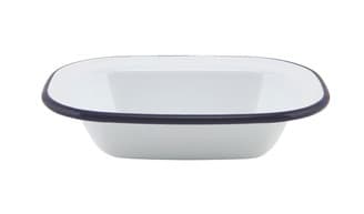 Zománcozott baking tálka kék perem 16 cm