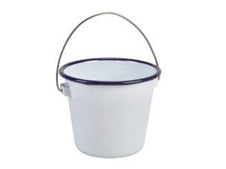 Zománcozott büfé vödör w/kék perem 10 cm