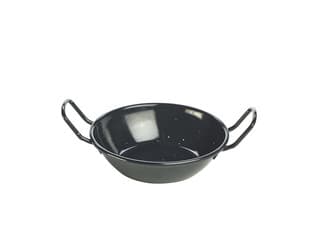 Fekete zománcozott tálka 14 cm