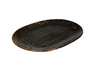 Jersey tányér ovális barna 34 x 25 cm
