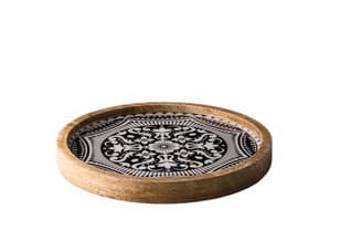 Tányér Marrakech mangófa fekete 25 cm