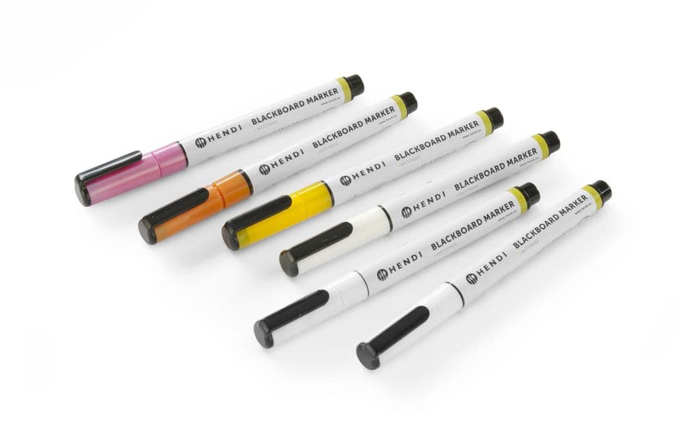 Tábla filctollak 1 mm - 3 fehér - 1 rózsaszín - 1 sárga és 1 bronz filctoll - 6 db