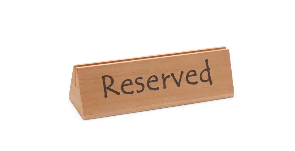 Foglalt Tábla - "reserved" - 152x44x(H)44mm