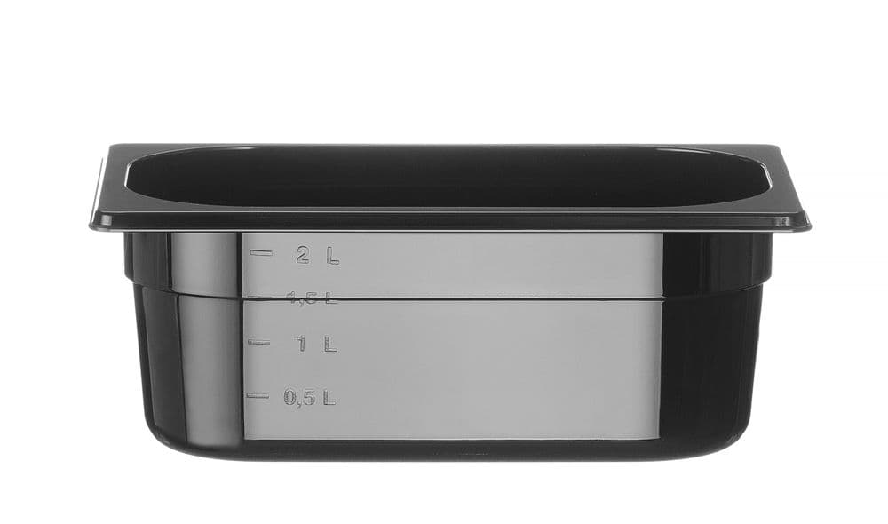GN edény 1/4 - Profi Termékcsalád - GN 1/4 - 2,8L - Fekete - 265x162x(H)100mm