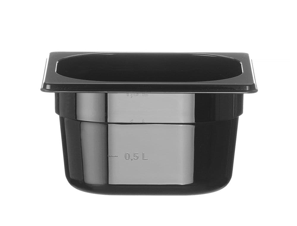 GN edény 1/6 - Profi Termékcsalád - GN 1/6 - 1,6L - Fekete - 176x162x(H)100mm