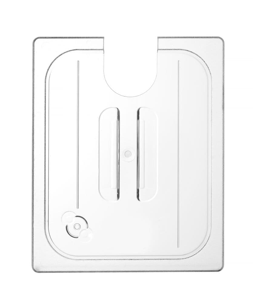 GN tető - kivágással a sous vide merülőrúd számára - GN 1/2 - Átlátszó - 265x325mm