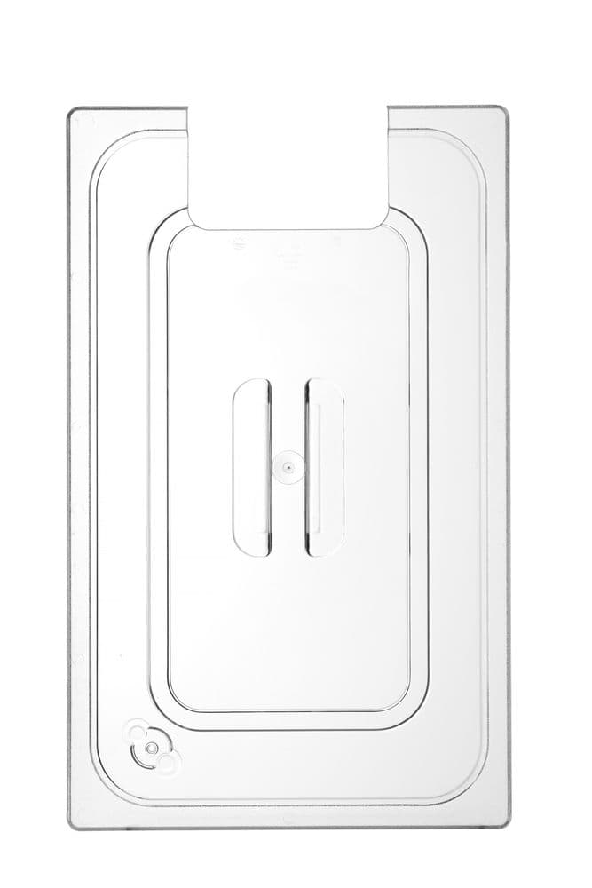 GN tető - kivágással a sous vide merülőrúd számára - GN 1/1 - Átlátszó - 530x325mm
