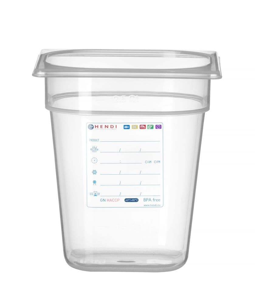 GN edény 1/6 - GN 1/6 - 3,4L - Átlátszó - 176x162x(H)200mm