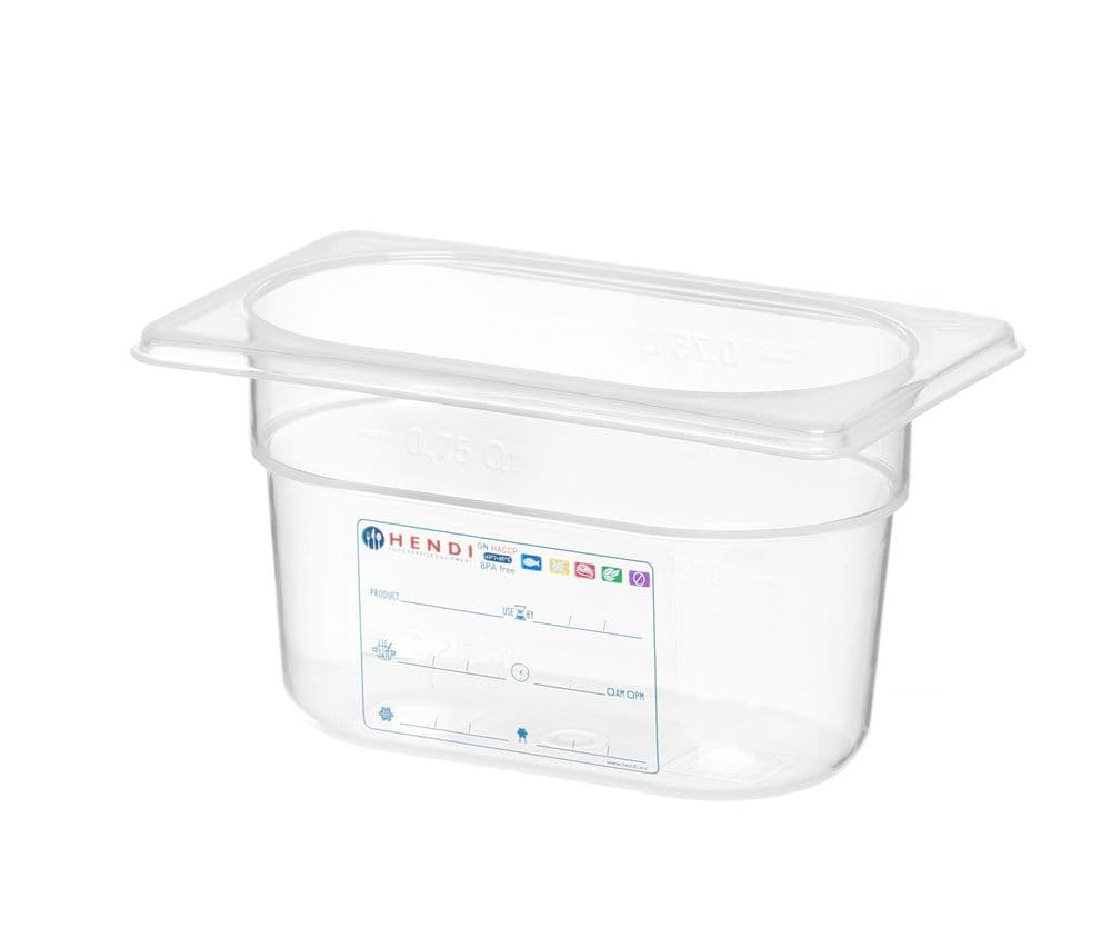 GN edény 1/9 - GN 1/9 - 0,9L - Átlátszó - 176x108x(H)100mm