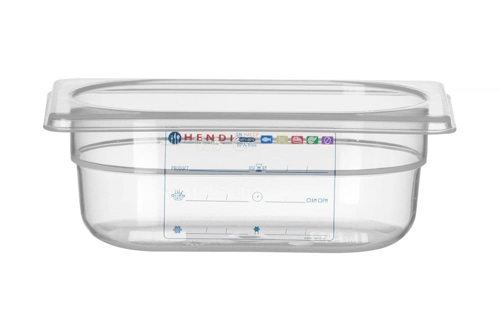 GN edény 1/9 - GN 1/9 - 0,6L - Átlátszó - 176x108x(H)65mm