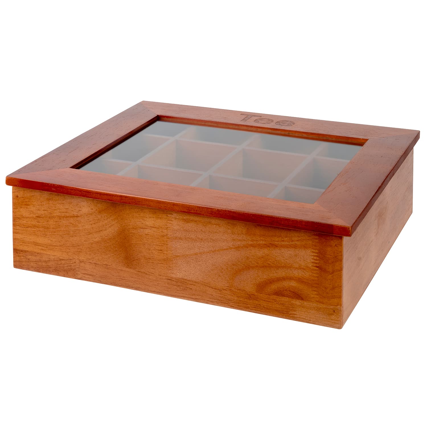Teás-box átlátszó fa 11776 31 x 28 cm, height 9 cm