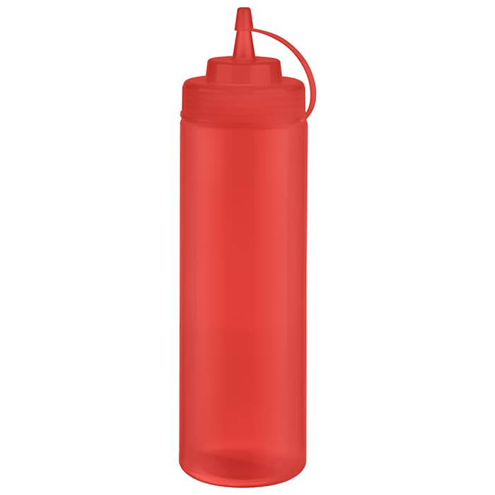 Squeeze üveg, 6 db. piros átm. 7 cm, m: 26,5 cm, 760 ml