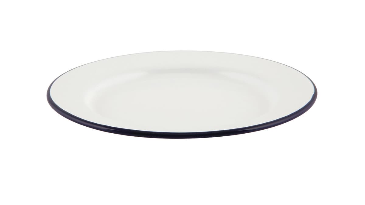 Zománcozott tányér kék perem 26 cm