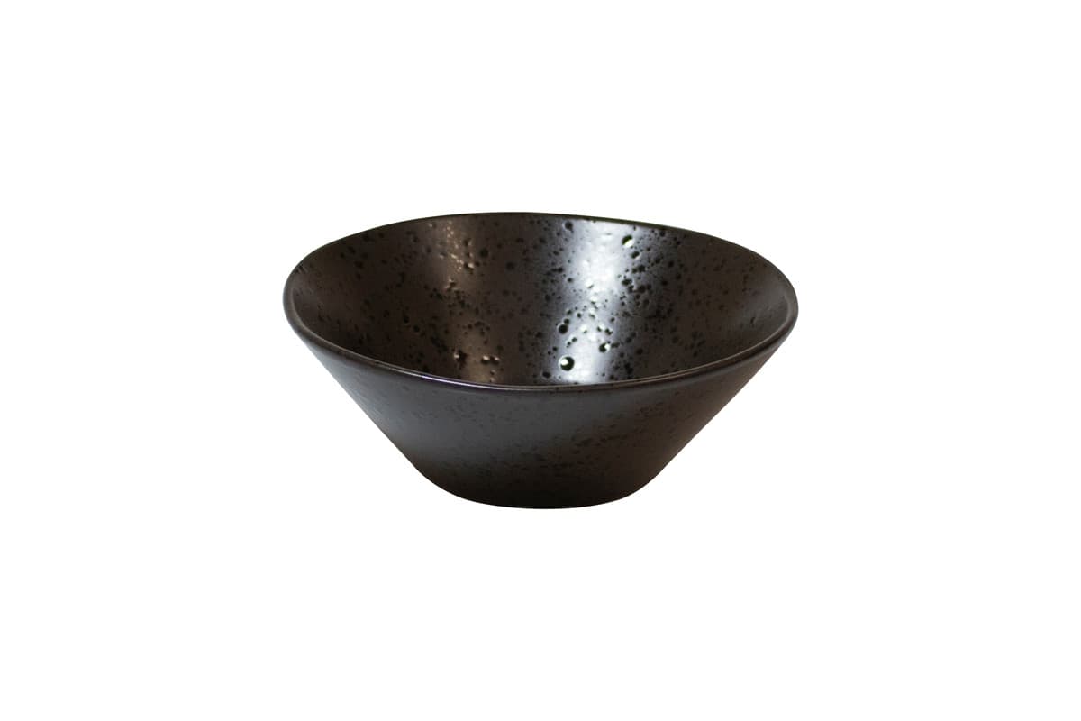 Q Authentic fekete Speckle kő tál 16,5 cm