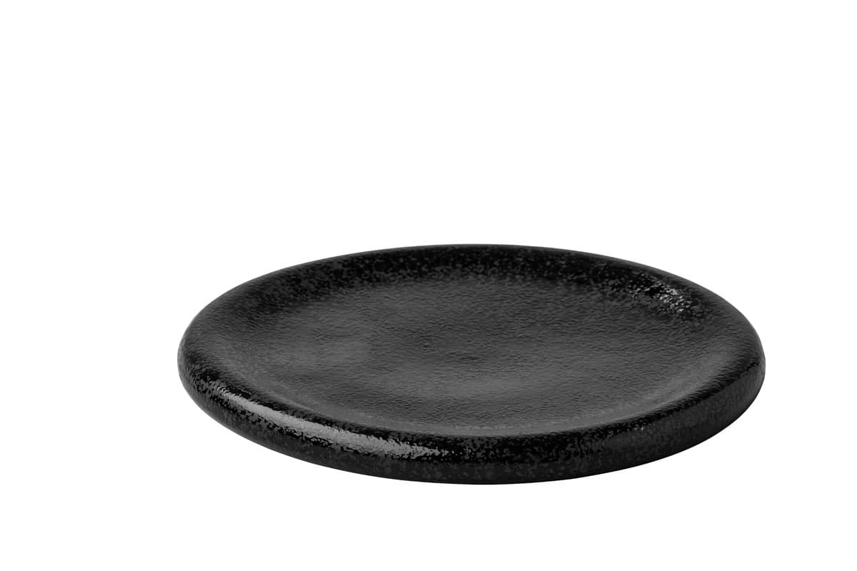 Studio Raw Black Satin Stone kőtányér fekete 24,5 x 2,5 cm