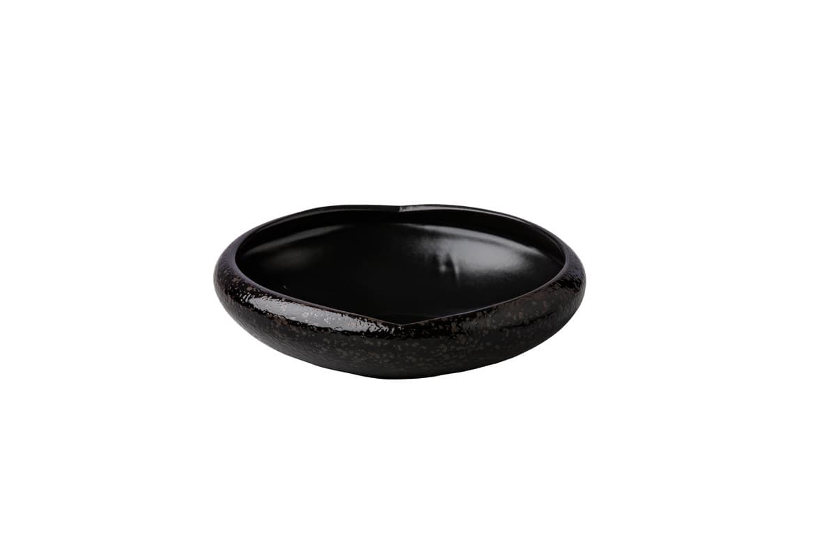 Studio Raw Black Satin Stone kis tál fekete 17 x 4,6 cm
