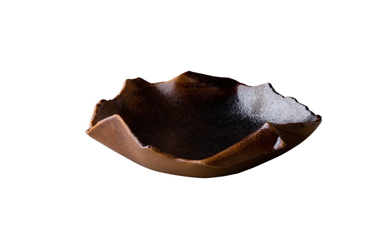 Studio Raw Gold Brown hajtogatott tányér arany / barna 30 x 28,5 x 8 cm