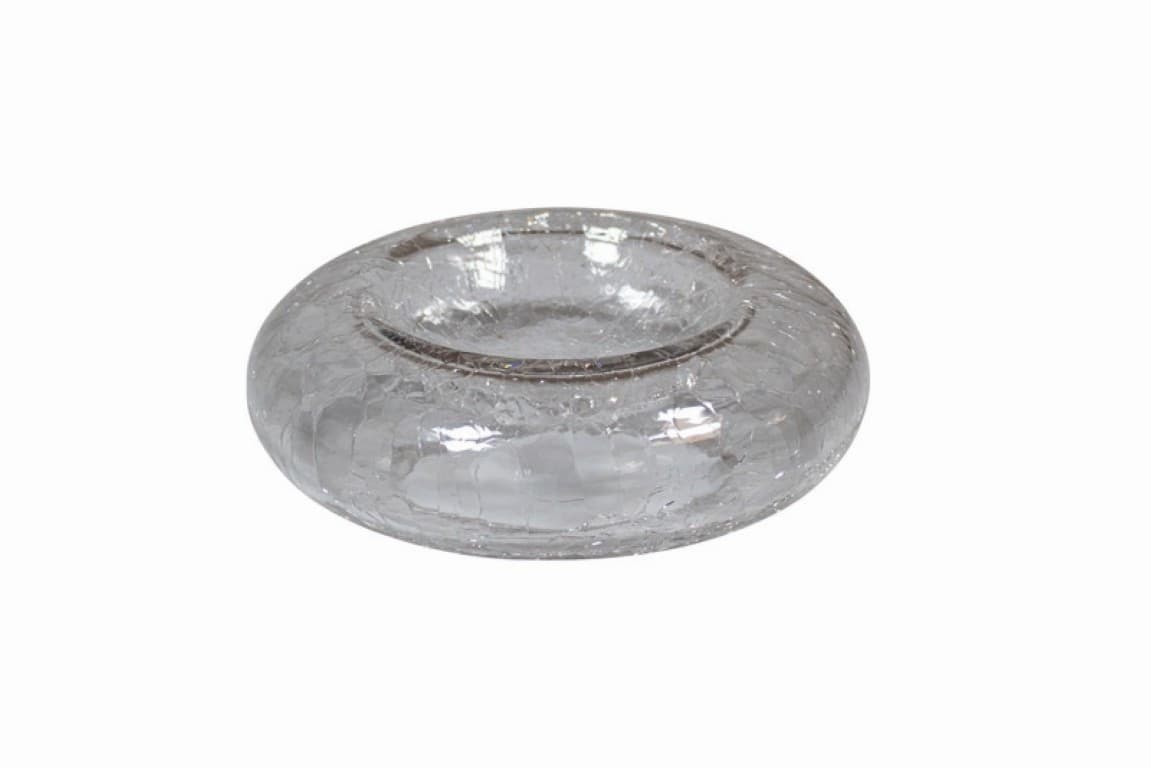 Studio Raw Crackled Glass fánk tálaló átlátszó 17 x 5 cm
