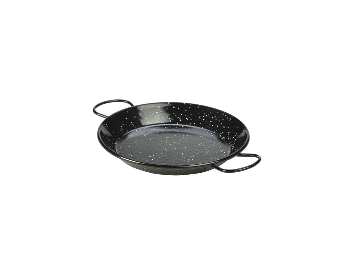 Zománc paella serpenyő, fekete, 20 cm