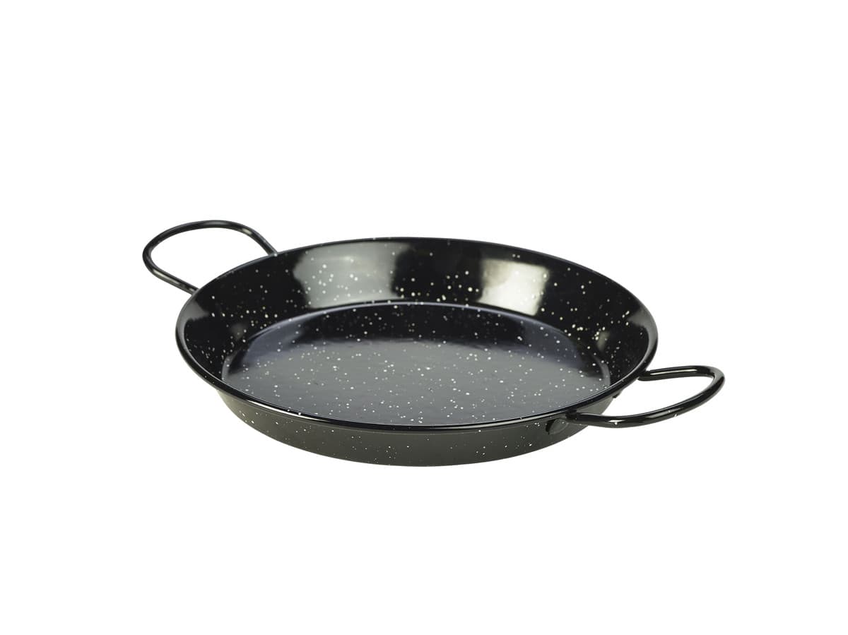 Zománc paella serpenyő, fekete, 26 cm