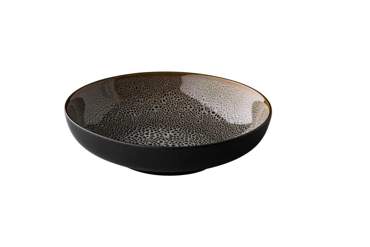 Speckle mély reaktív tányér glaze, szürke, 22 cm