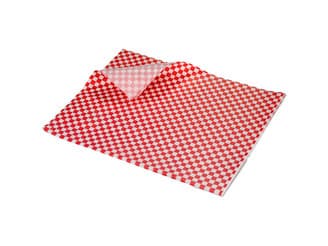 Zsírálló papír piros gingham 25 x 20 cm 500db