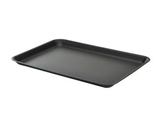 Horganyzott acél tálca matt fekete 37 x 26,5 cm