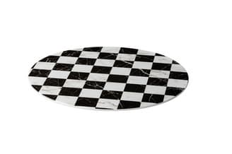 Tálalólap fekete/fehér checked kerek 33cm
