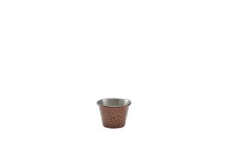 2,5oz rozsdamentes acél ramekin kalapált réz